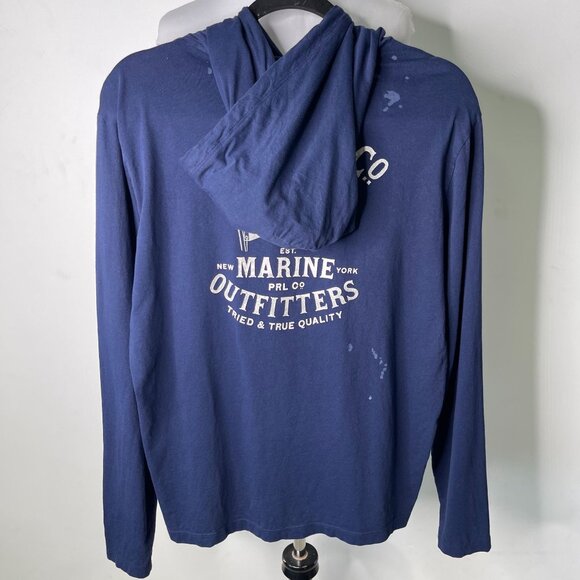 POLO Ralph Lauren Men's Navy Blue One Side Pocket Hoodie Size Medium - Picture 3 of 10
